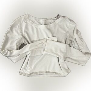 Women’s Cropped White Long Sleeve Shirt
